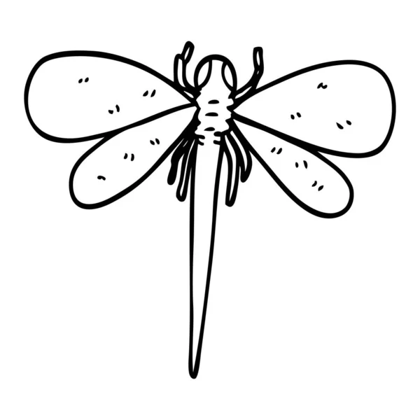 Línea Dibujo Dibujos Animados Insecto Enorme — Vector de stock