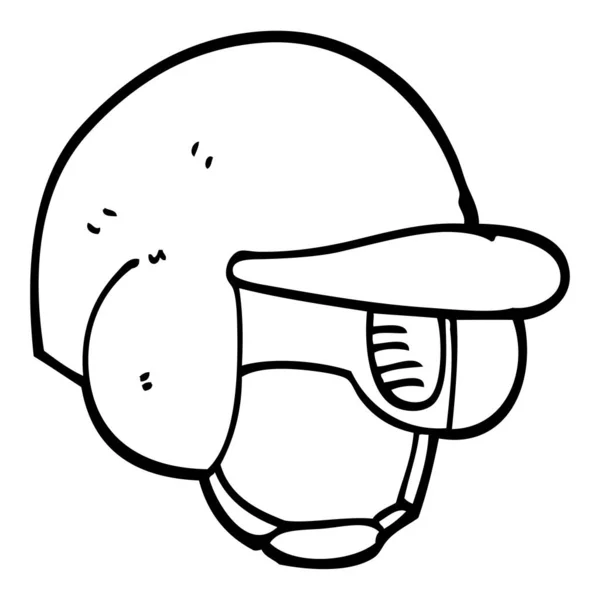 黑白卡通棒球头盔 — 图库矢量图片