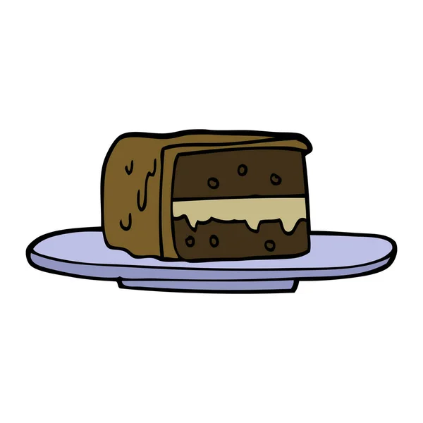 Fetta Cartoon Doodle Torta — Vettoriale Stock