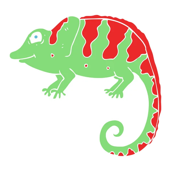 Plochý Barevný Obrázek Chameleon — Stockový vektor