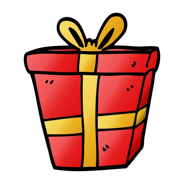 Cartoon Doodle Verpackt Geschenk — Stockvektor