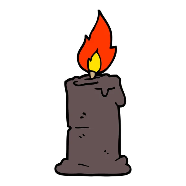 Candela Fumetto Doodle Fiamme — Vettoriale Stock