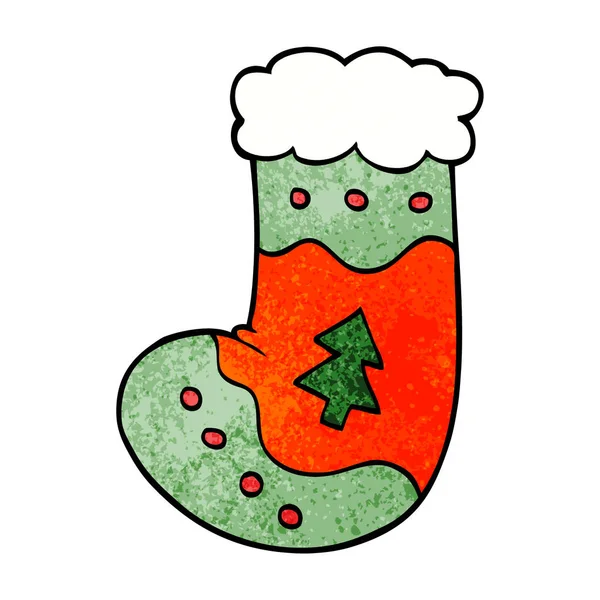 Cartoon Doodle Christmas Stocking — Stock Vector