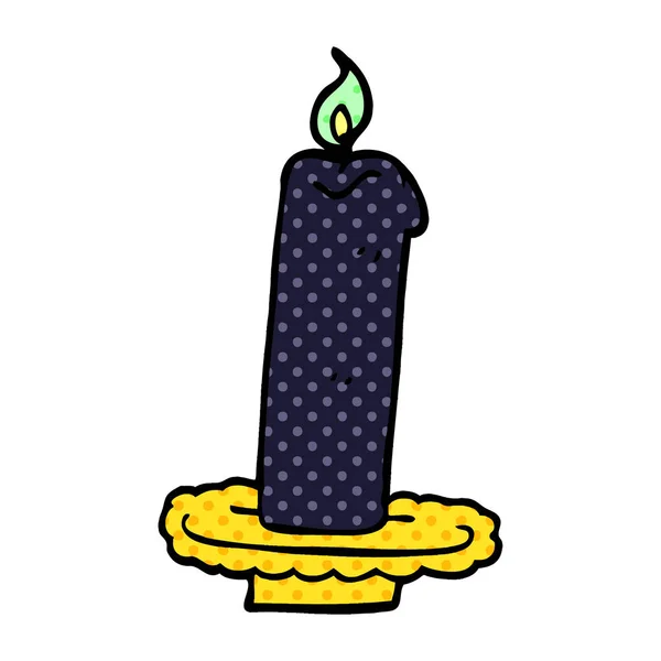 Cartoon Doodle Burning Halloween Candle — Stock Vector