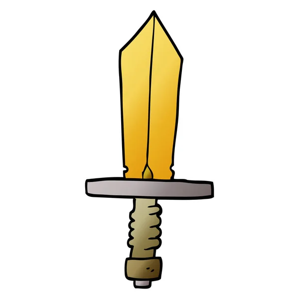 Cartoon Doodle Starý Bronzový Meč — Stockový vektor