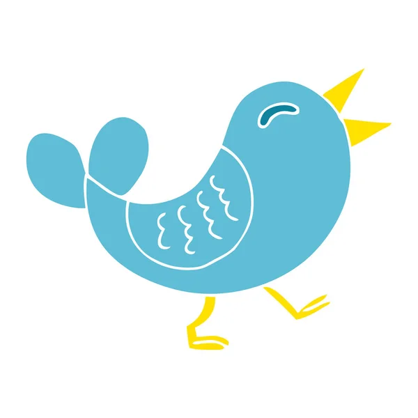 Dessin Animé Doodle Bluebird Sur Fond Blanc — Image vectorielle