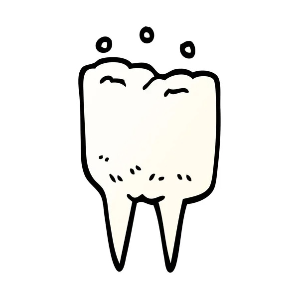 Cartoon Doodle Zahn Flaches Symbol Isoliert Auf Weißem Hintergrund Vektor — Stockvektor