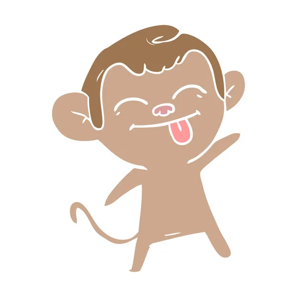 Macaco Engraçado Estilo Cor Plana Desenhos Animados —  Vetores de Stock