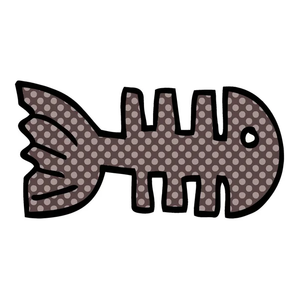 Dibujos Animados Garabatos Huesos Pescado — Archivo Imágenes Vectoriales