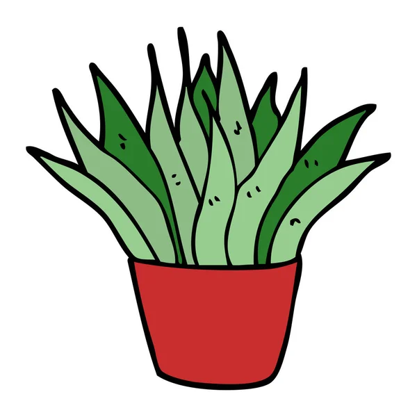 Desen Animat Doodle Casa Plante — Vector de stoc