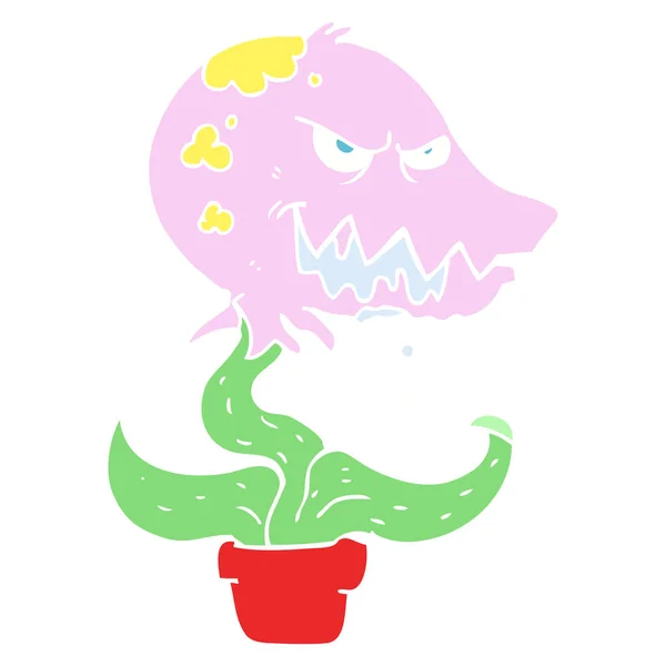 Egale Kleur Illustratie Van Monster Plant — Stockvector