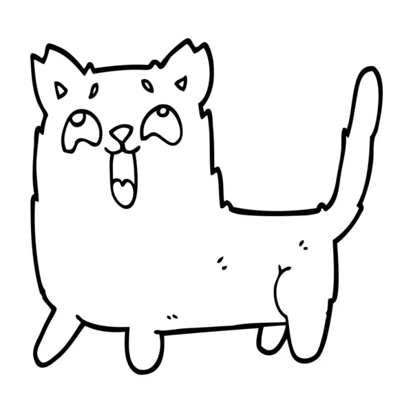 Γραμμικό Σχέδιο Καρτούν Αστεία Γάτα — Διανυσματικό Αρχείο