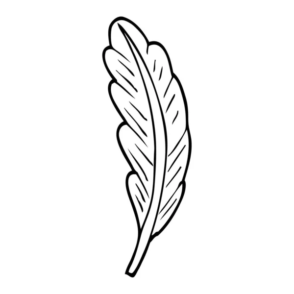 Line Drawing Cartoon Bird Feather — Stock Vector