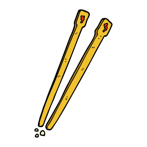 Bastoncini Cartoon Doodle Chop — Vettoriale Stock