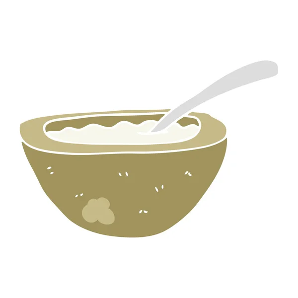 Flat Color Illustration Porridge — Stock Vector