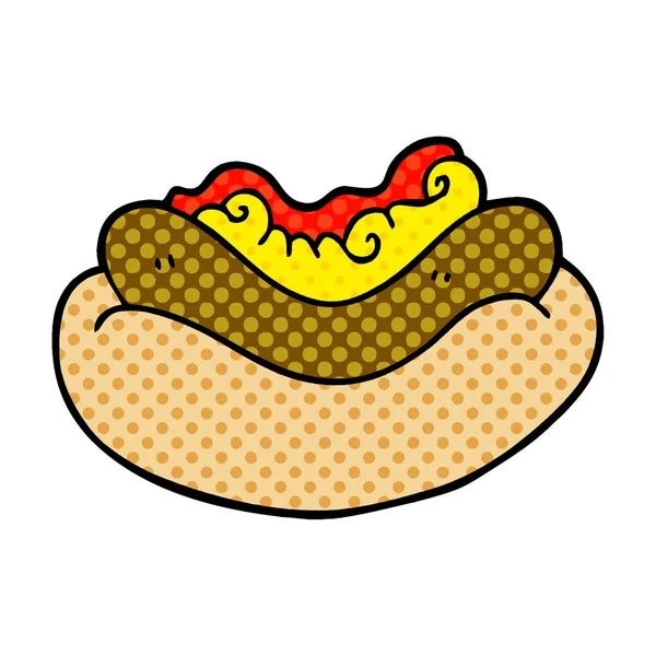 Zeichentrick Doodle Eines Hotdogs — Stockvektor