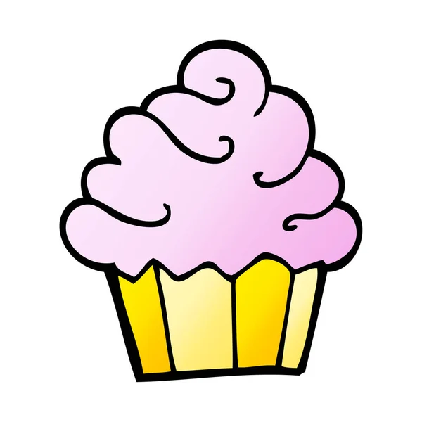 Vector Gradient Illustration Tecknad Cupcake — Stock vektor