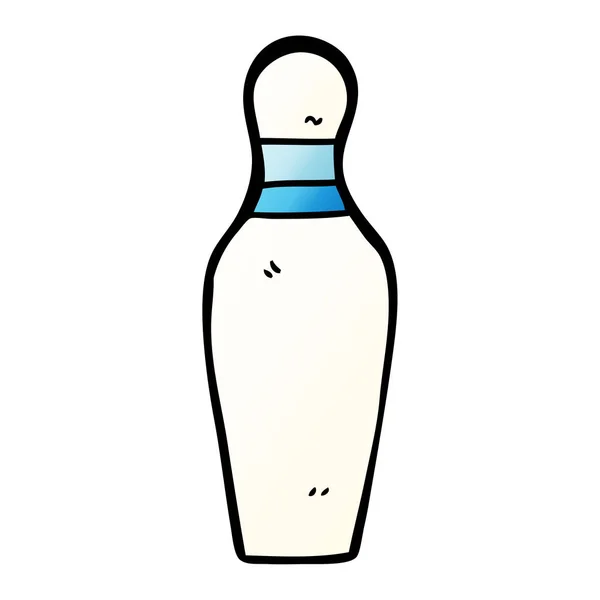 Çizgi Film Doodle Bowling Pin — Stok Vektör