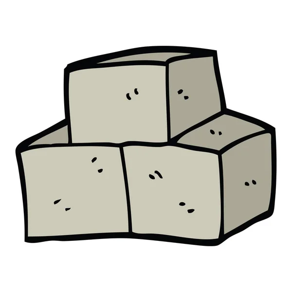 Karikatura Doodle Škvárobetonových Bloků — Stockový vektor