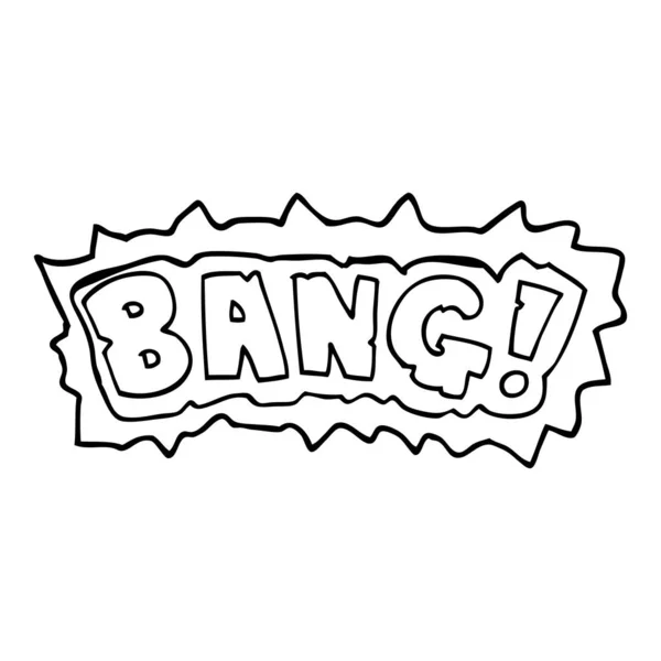 Line Drawing Cartoon Word Bang — Stock Vector