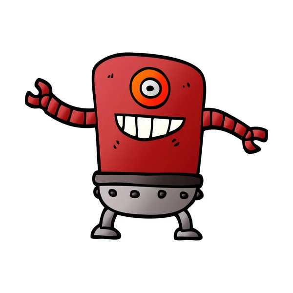 Cartoon Doodle Robot Illustrazione Vettoriale — Vettoriale Stock