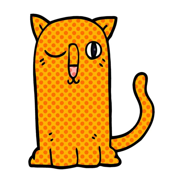 Cartoon Doodle Rolig Katt — Stock vektor