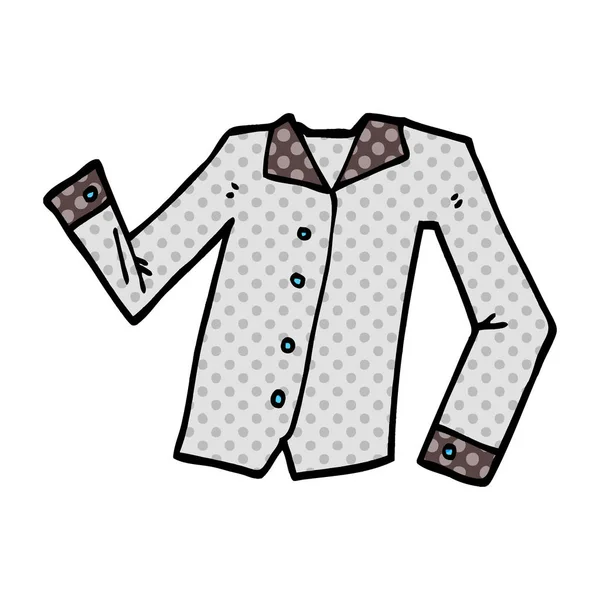 Desenho Animado Doodle Camisa Trabalho —  Vetores de Stock