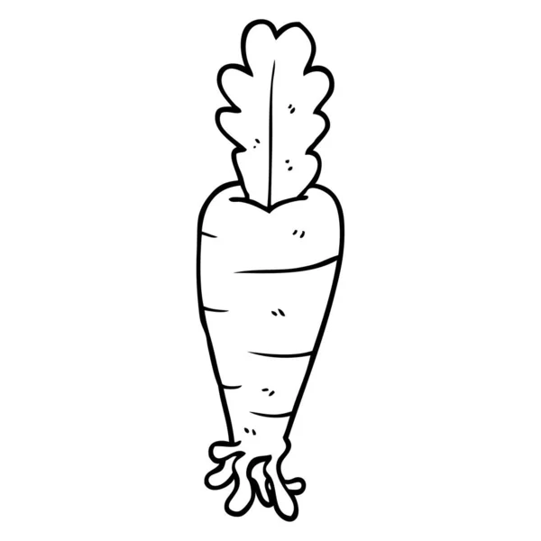 Línea Dibujo Dibujos Animados Zanahoria — Archivo Imágenes Vectoriales