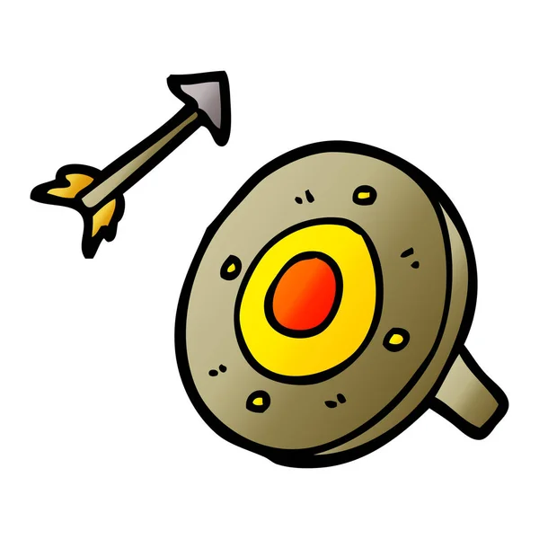 Cartoon Doodle Shield Arrow — Stock Vector