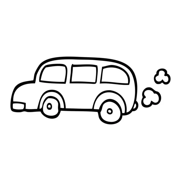 Γραμμικό Σχέδιο Καρτούν Σχολικό Λεωφορείο — Διανυσματικό Αρχείο