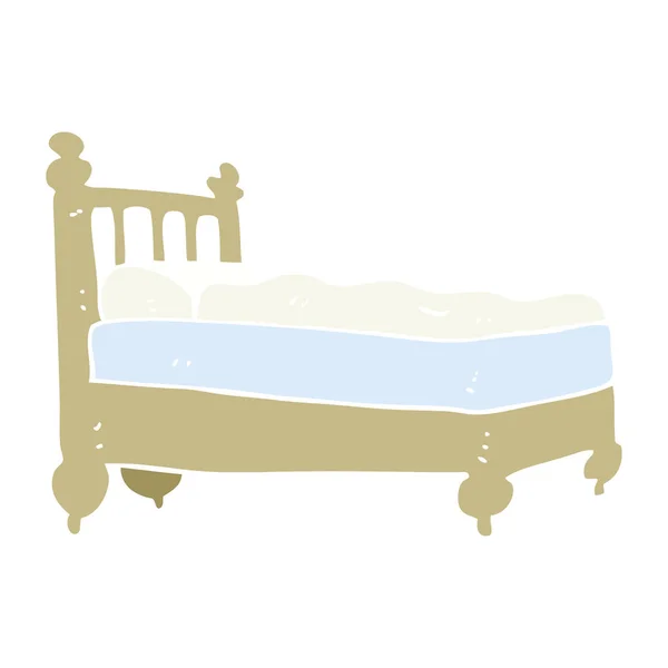 Ilustración Color Plano Cama — Vector de stock