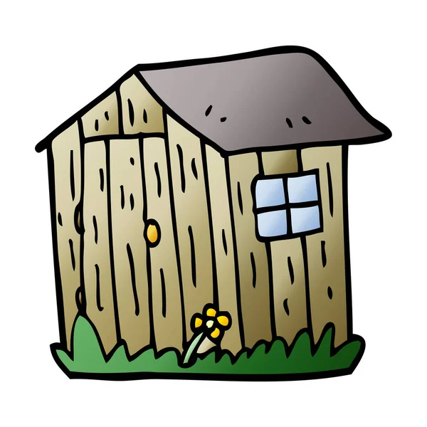 漫画落書き木の小屋 — ストックベクタ
