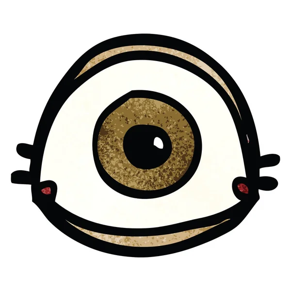 Çizgi Film Doodle Kahverengi Göz — Stok Vektör