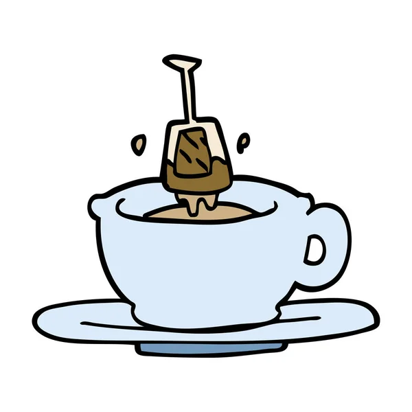 Dessin Animé Doodle Tasse Thé — Image vectorielle