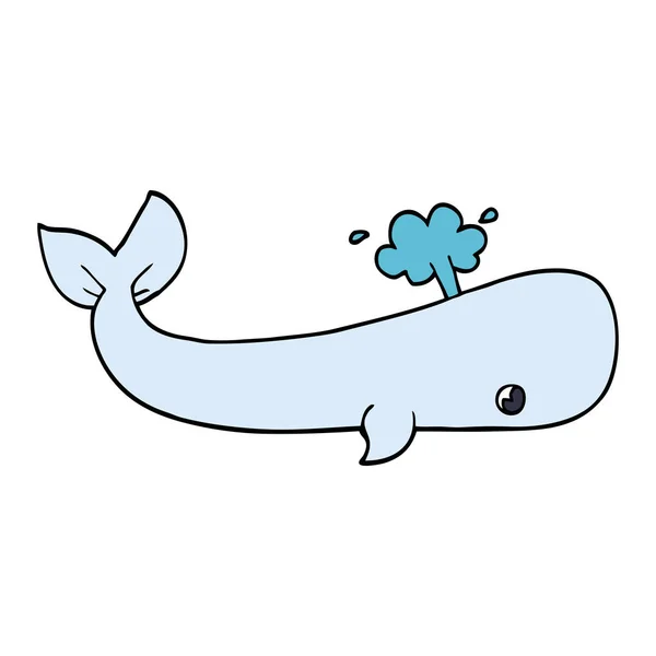 漫画落書き海のクジラ — ストックベクタ