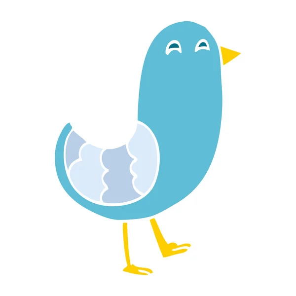 Cartoon Doodle Bluebird Fundo Branco — Vetor de Stock