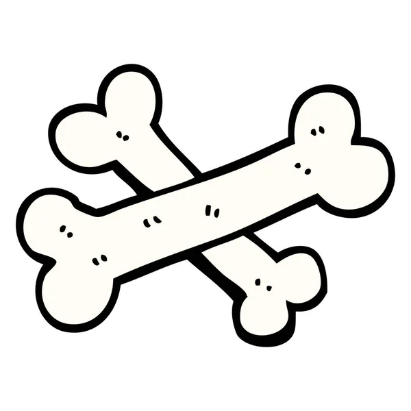Crossed Bones Hand Drawn Doodle Style Cartoon — Stock Vector