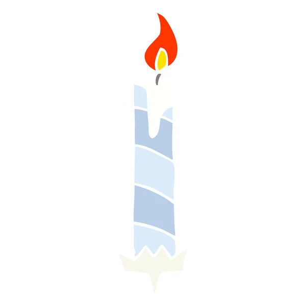 Плоска Кольорова Ілюстрація Свічки Торта День Народження — стоковий вектор