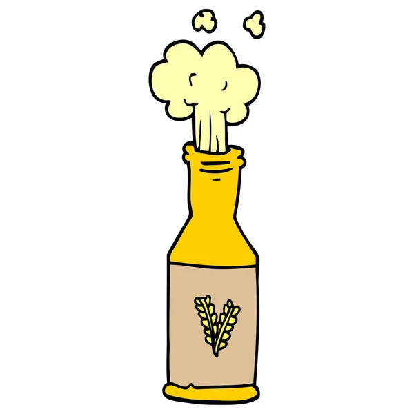 Garrafa Doodle Desenhos Animados Cerveja —  Vetores de Stock