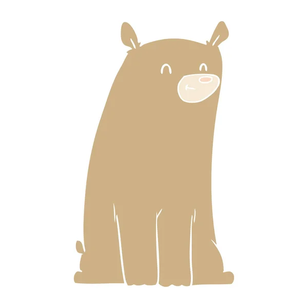 Flat Color Style Cartoon Bear — Stock Vector