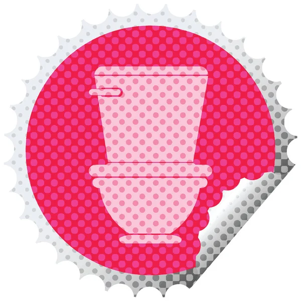 Toilet Circular Peeling Sticker Vector Illustration — Stock Vector