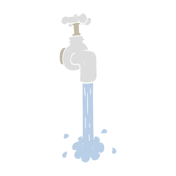 Flachfarbige Illustration Des Laufenden Wasserhahns — Stockvektor
