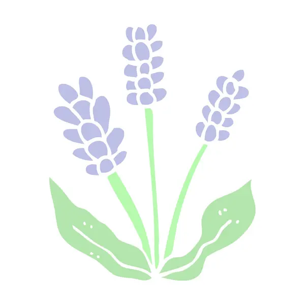 Ilustración Color Plano Caricatura Lavanda — Vector de stock