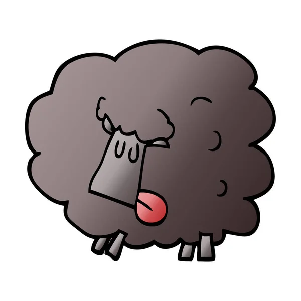 Cartoon Doodle Black Sheep — Stock Vector