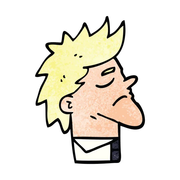 Desenho Animado Doodle Homem Arrogante — Vetor de Stock