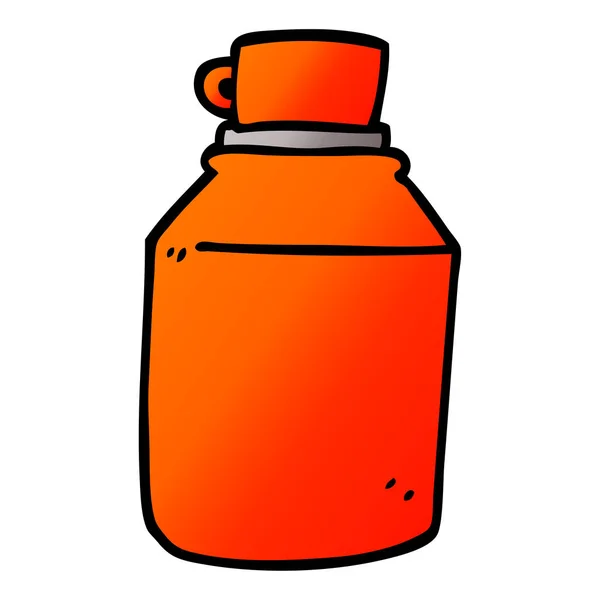 Doodle Desenhos Animados Bebidas Quentes Frasco — Vetor de Stock