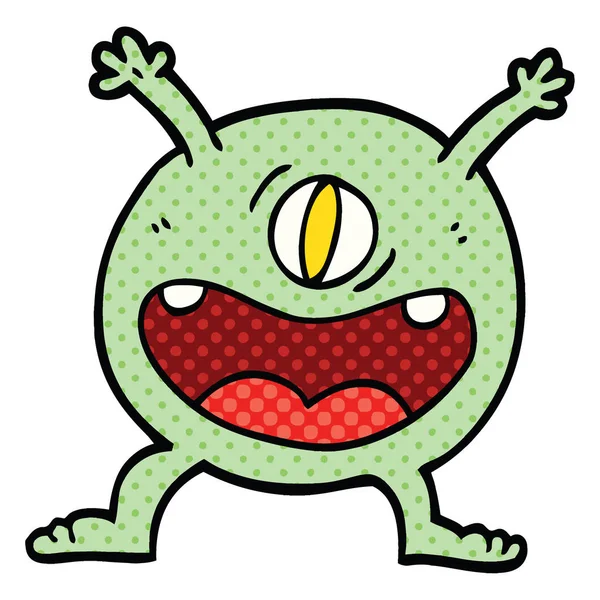 Comic Book Style Cartoon Monster — Stock Vector