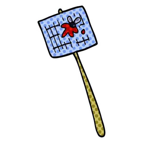 Dibujos Animados Doodle Mosca Swatter — Vector de stock