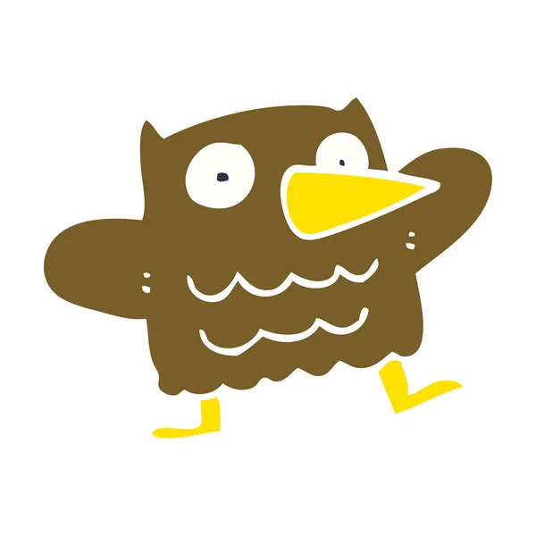 滑稽的动画片涂鸦猫头鹰 — 图库矢量图片