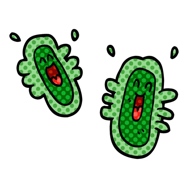 Мультяшные Каракули Счастливые Микробы — стоковый вектор
